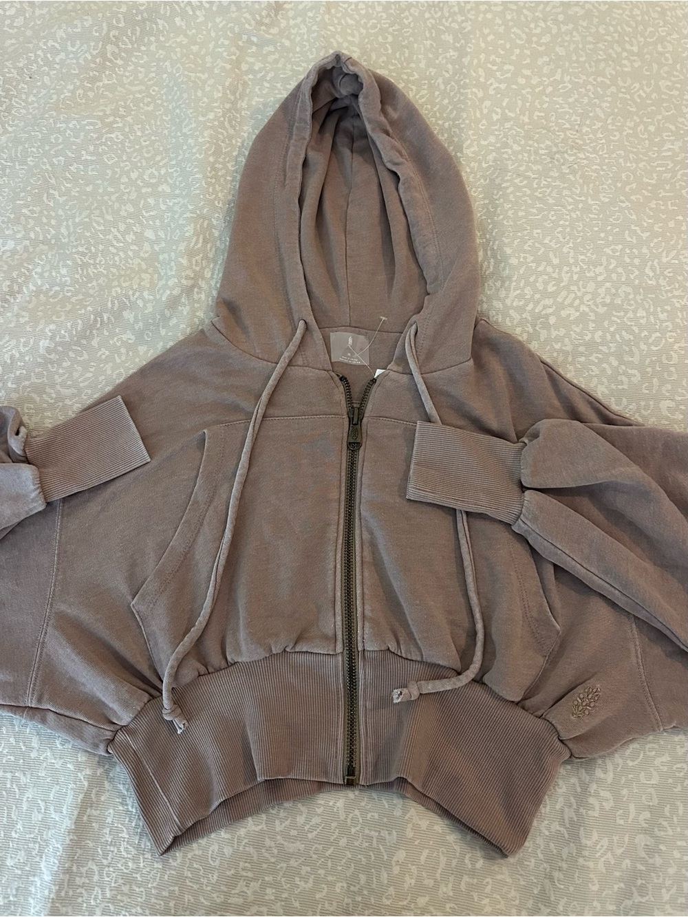FP Movement by Free People Taupe Cropped Zip Low Key Jacket - Picture 3 of 6
